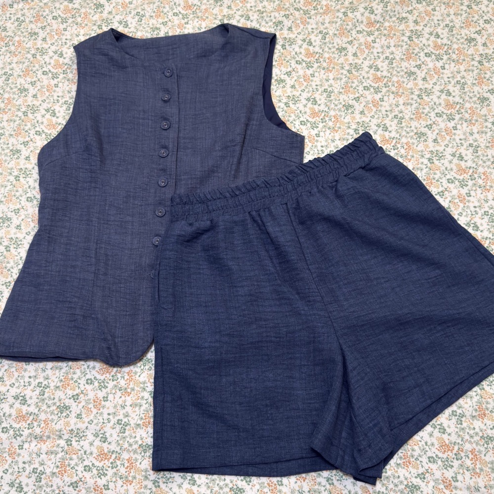 Dazy 2-Piece Navy Matching Set – Top & Shorts